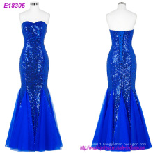 2017 Latest Design Wholesale Women′s Prom Gown Sequin Sexy Fishtail Floor Length Ball Party